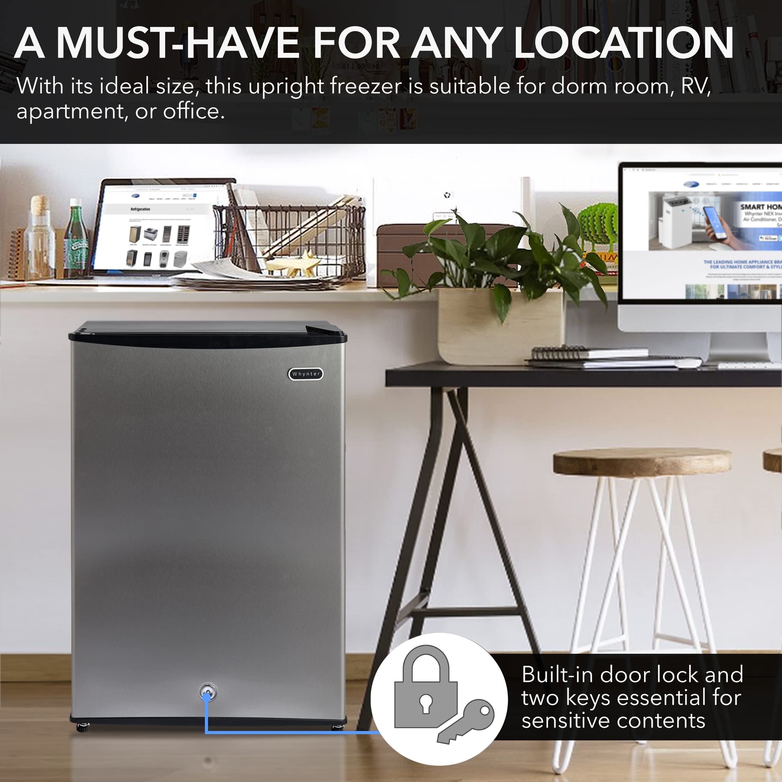 Whynter Energy Star 3.0 Cu. ft. Upright Freezer with Lock | Fridge.com