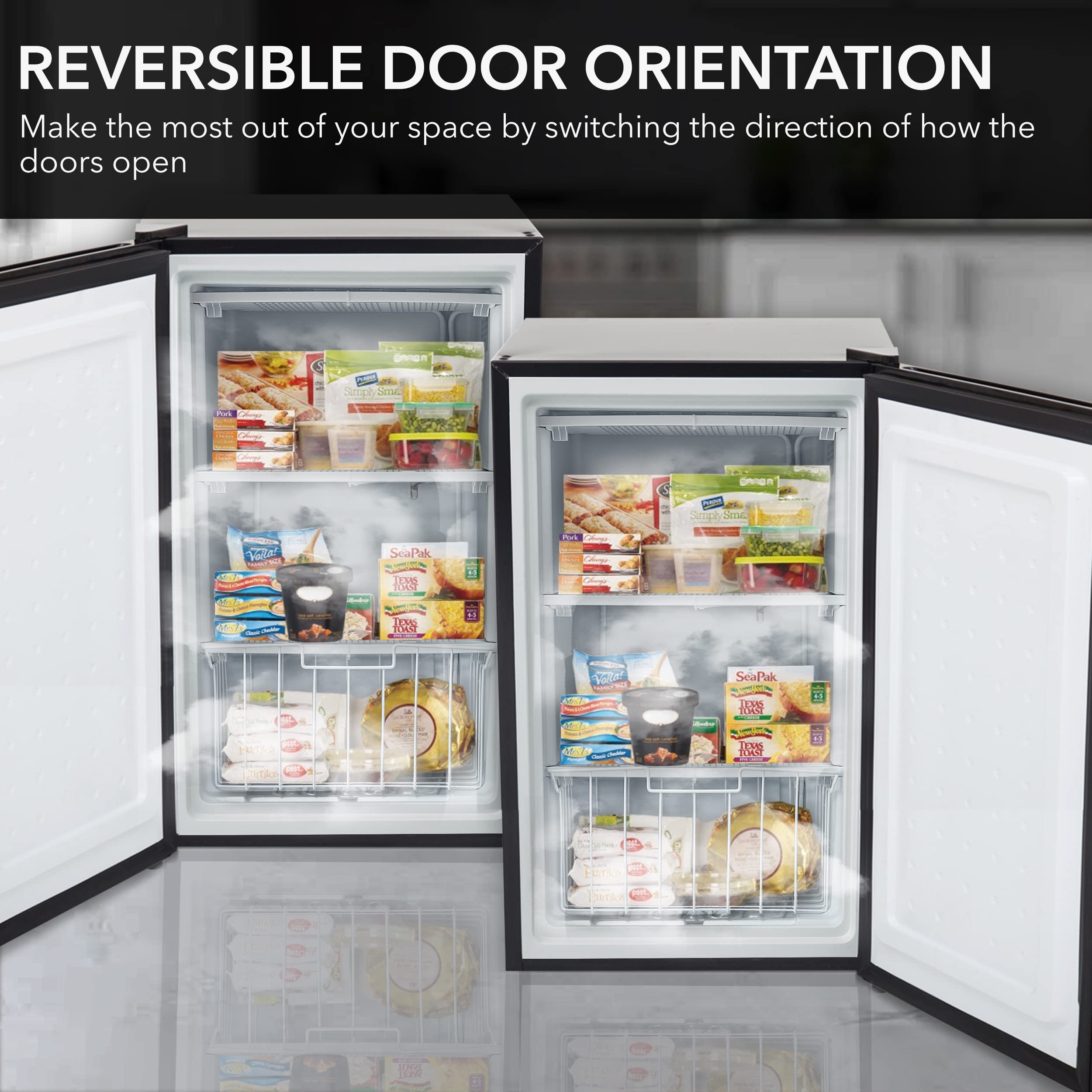 Whynter - Compact Upright Convertible Fridge/Freezer With Lock, 3.1 cu. ft - Stainless Steel - View 5 | Fridge.com
