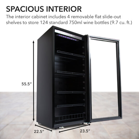 Whynter 124 Bottle Freestanding Wine Refrigerator - View 6 | Fridge.com