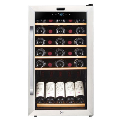 Whynter 34 Bottle Freestanding Wine Refrigerator with Display Shelf and Digital Control | Fridge.com