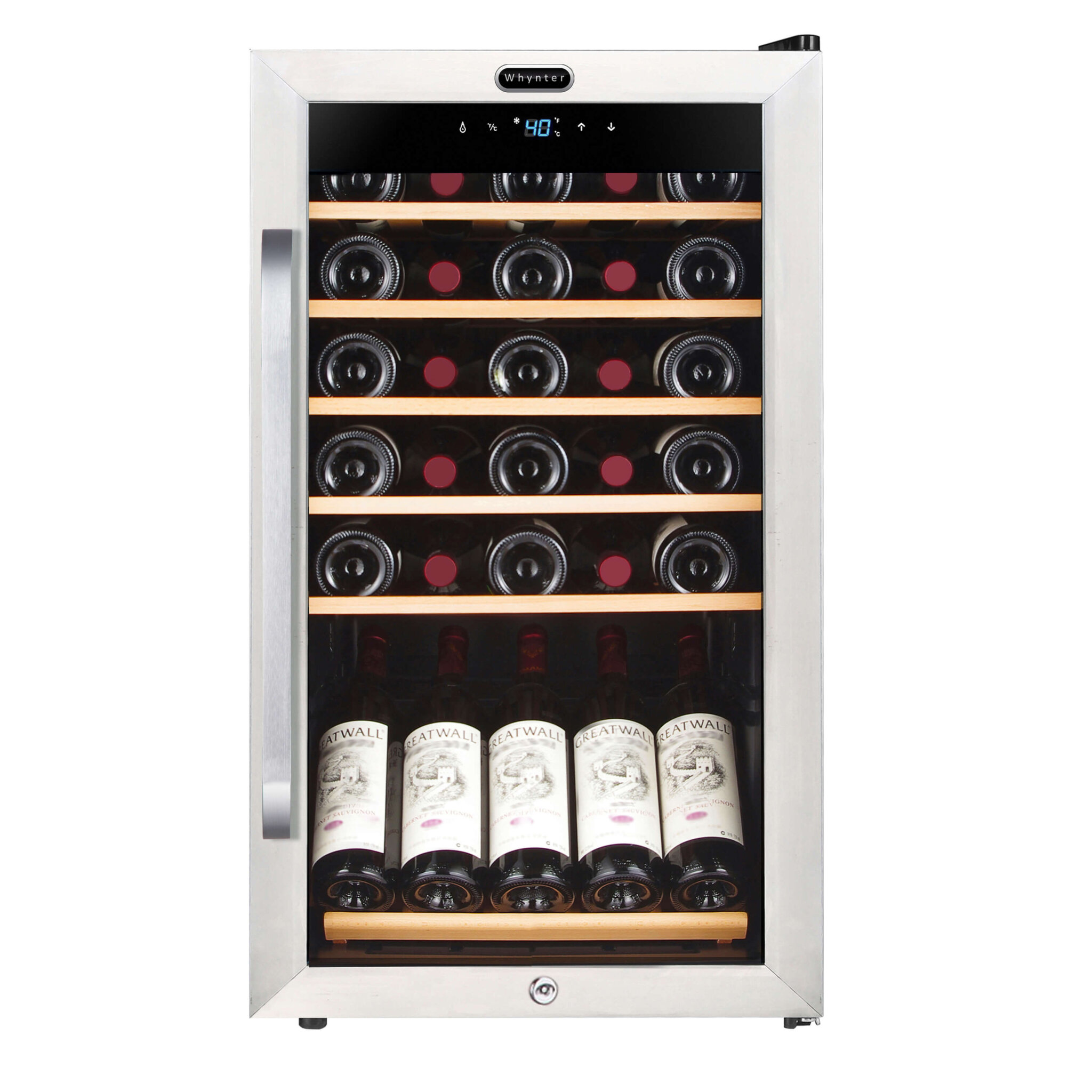 Whynter 34 Bottle Freestanding Wine Refrigerator With Display Shelf And Digital Control - View 2 | Fridge.com
