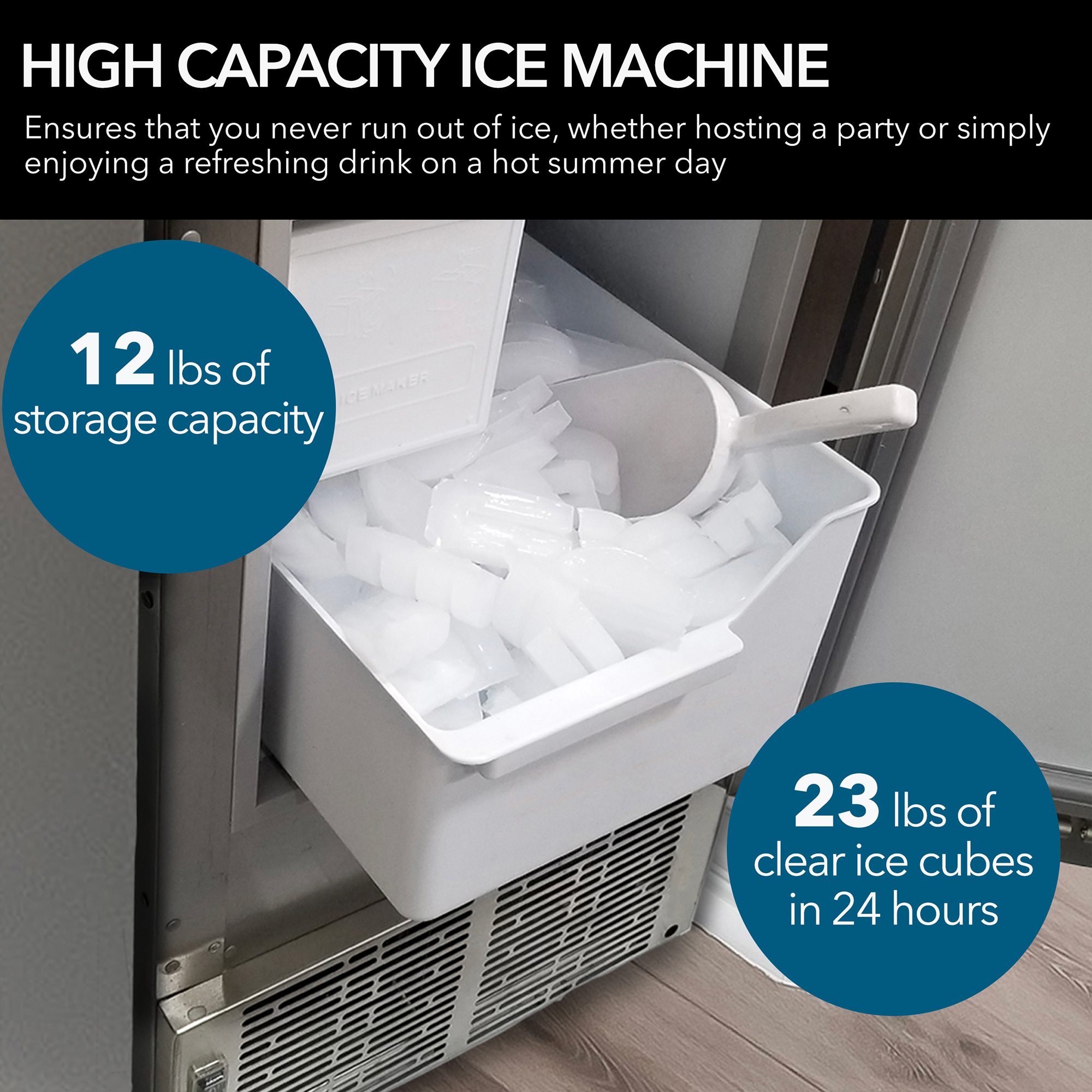 Whynter 14" Width Marine Ice Maker 23 lb Daily Output - View 3 | Fridge.com
