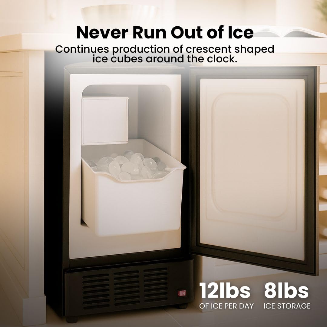 Whynter 12 Lb. Stainless Steel Built-In Ice Maker - View 3 | Fridge.com