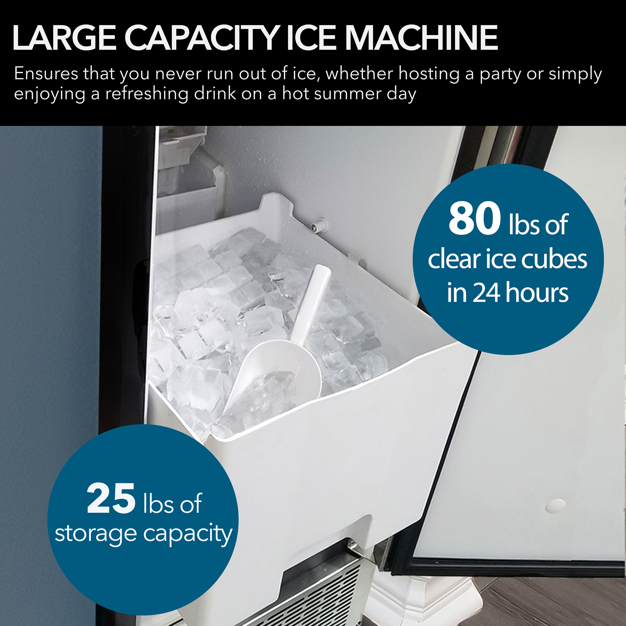 Whynter 80 lbs Built-In Ice Maker - View 6 | Fridge.com