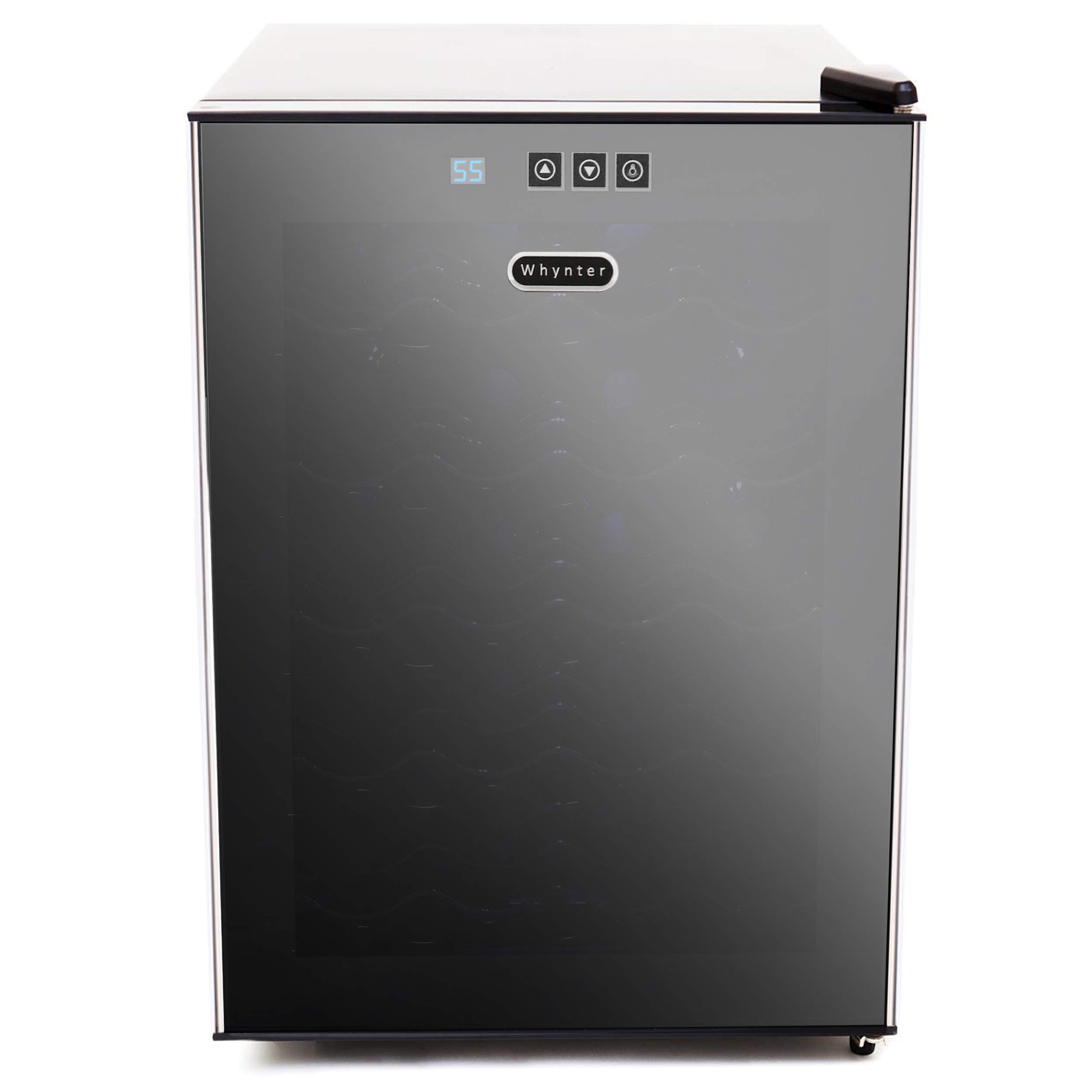 Whynter WC-201TD/WC-201TDa 20 Bottle Freestanding Thermoelectric Wine Cooler with Mirror Glass Door,Black | Fridge.com