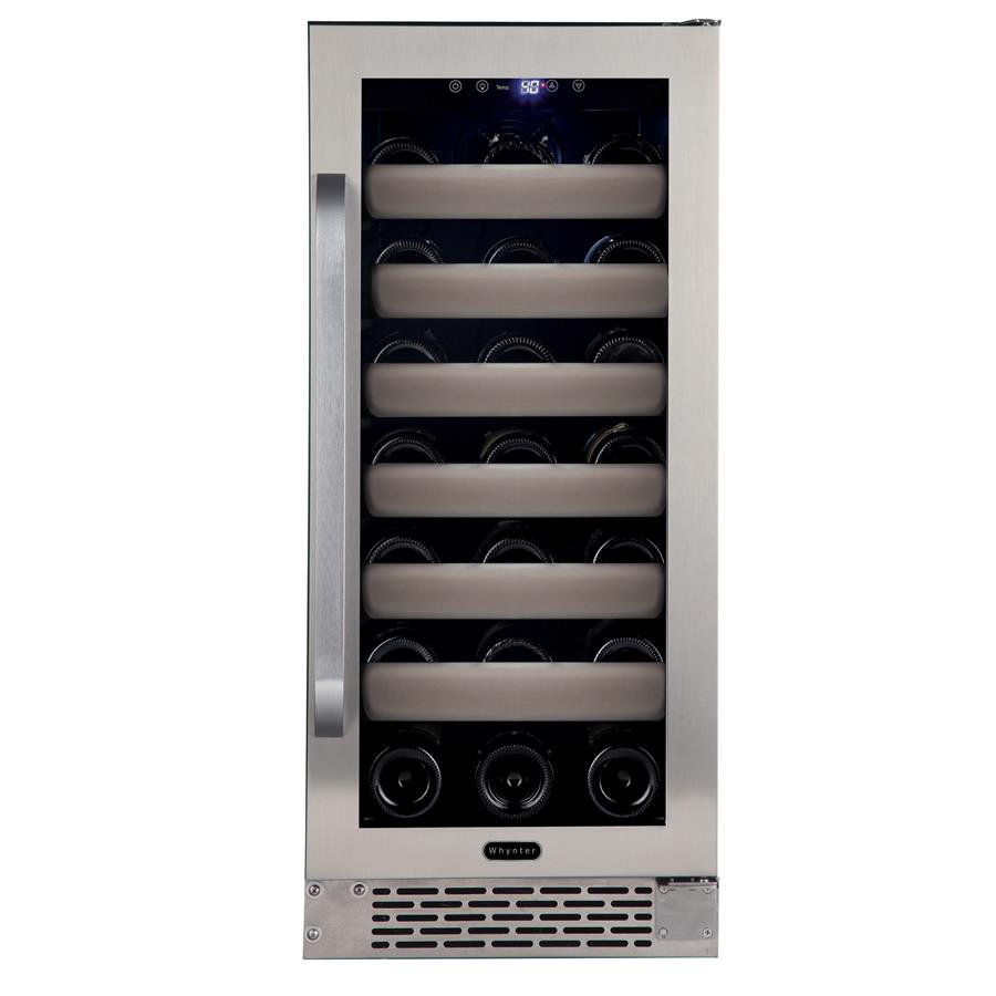 Whynter - BWR-331SL Elite 33 Bottle Seamless Stainless Steel Door Single Zone Built-in Wine Refrigerator - Stainless Steel / Black | Fridge.com
