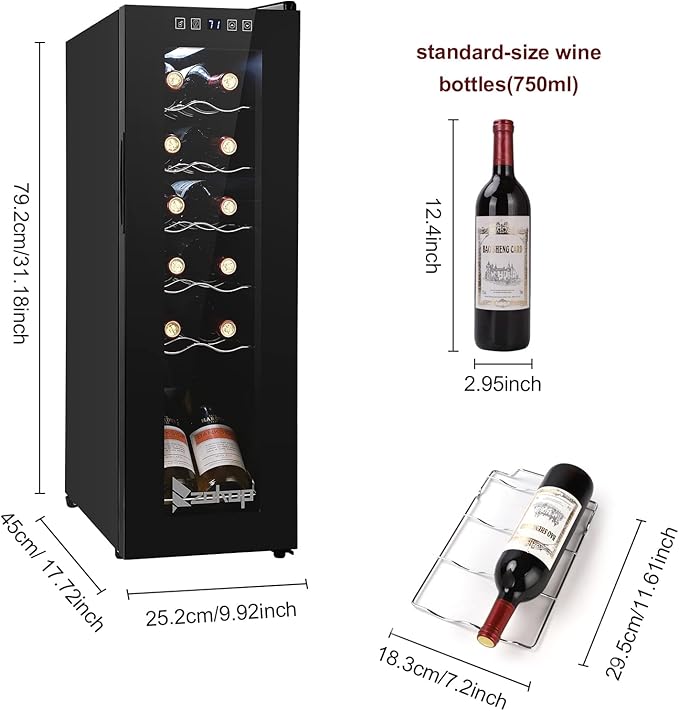 Winado 12 Bottle Compressor Wine Cooler Refrigerator - View 3 | Fridge.com