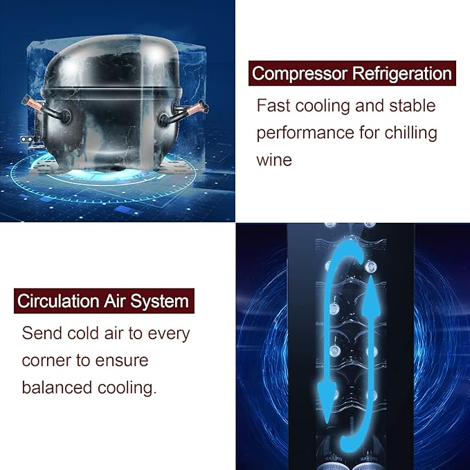 Winado 12 Bottle Compressor Wine Cooler Refrigerator - View 6 | Fridge.com