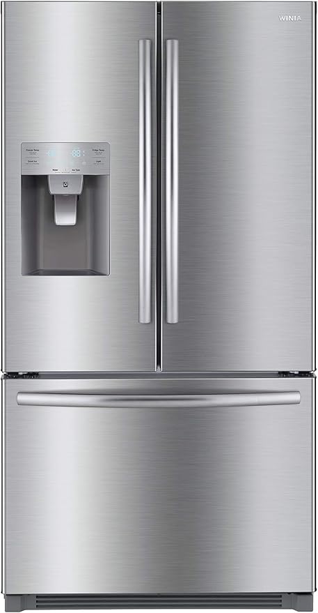 Winia French Door Bottom Mount Refrigerator 26 Cu Ft Stainless Steel | Fridge.com