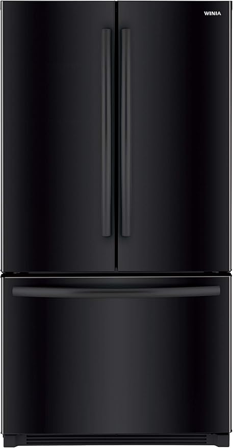 Winia WRFS26ABBD French Door Non-Dispenser Refrigerator, 26.1 Cu.Ft, Black | Fridge.com