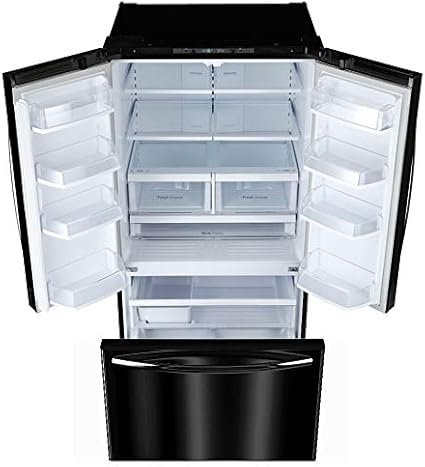 Winia WRFS26ABBD French Door Non-Dispenser Refrigerator, 26.1 Cu.Ft, Black | Fridge.com