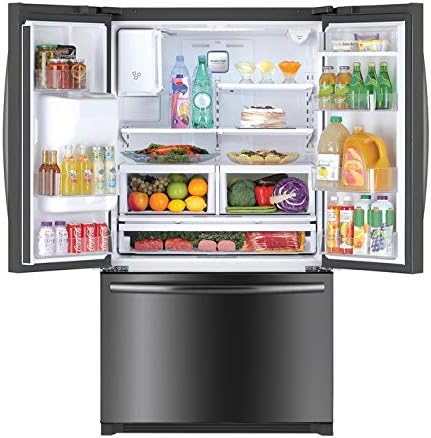 Winia WRFS26SUJE 25.5 cu. ft. French Door Dispenser Refrigerator With A Dual Ice Maker - Black Stainless Steel - View 6 | Fridge.com