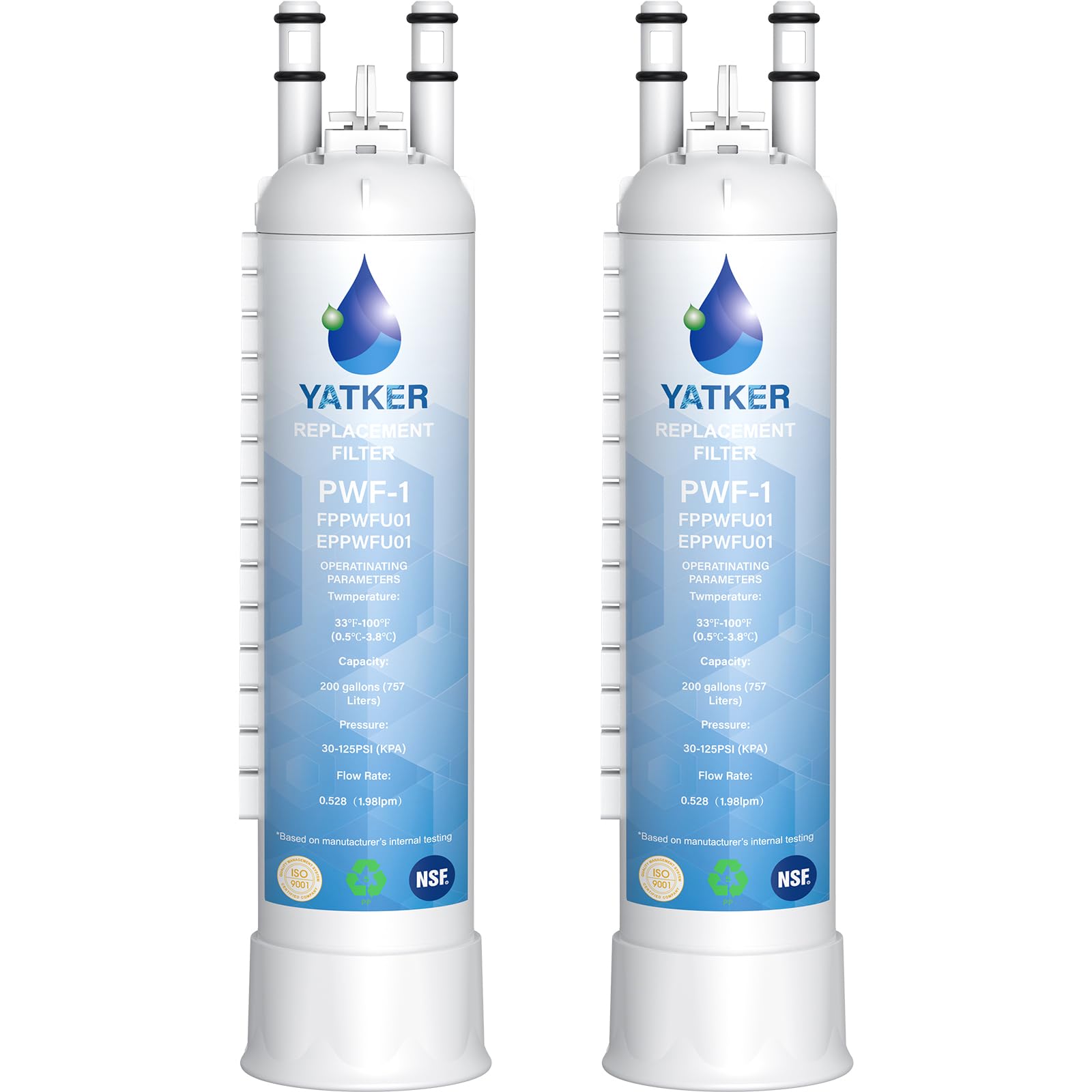 Yatker FPPWFU01 Water Filter Replacement For, Compatible With Frigidaire FPPWFU01 Water Filter, EPPWFU01 Pureadvantage Purepour Pwf-1 (2 Pack) | Fridge.com