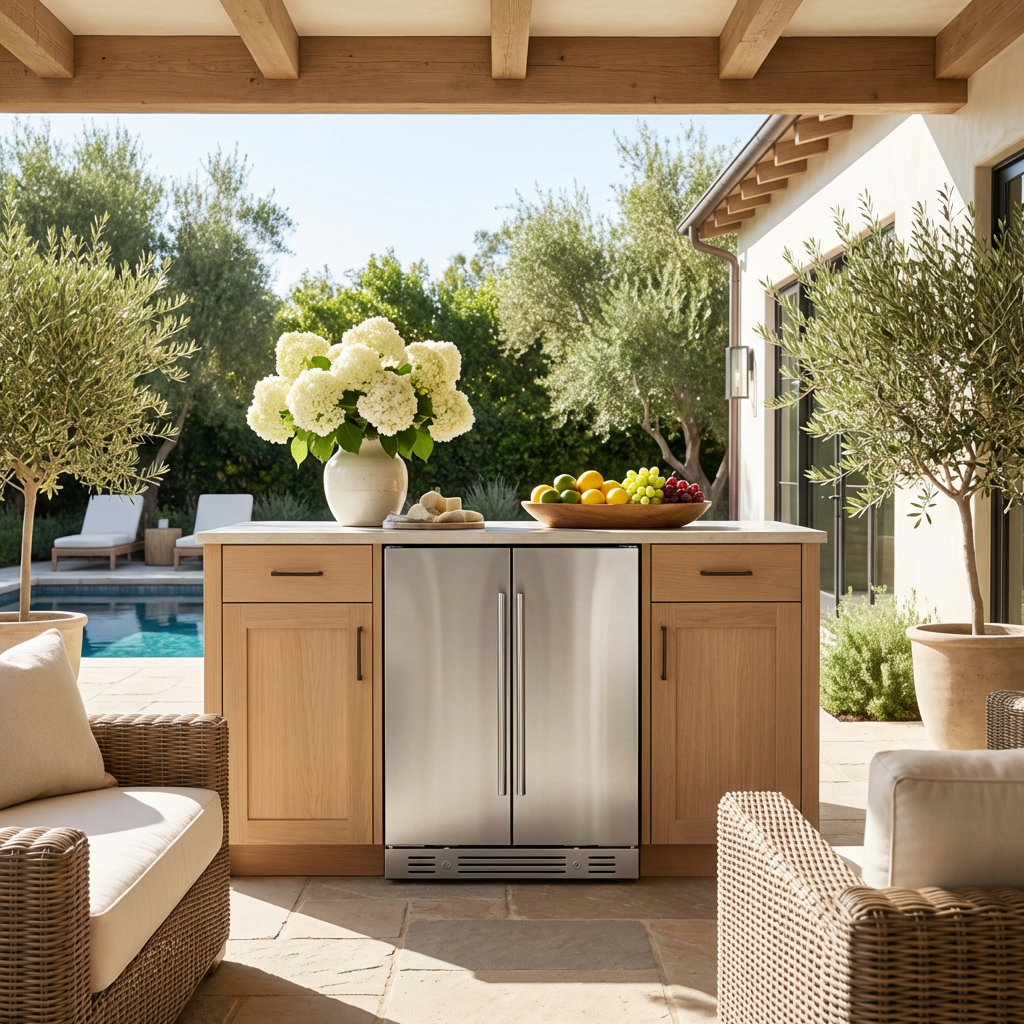 24" Built-In Dual-Zone Outdoor Beverage & Wine Refrigerator - 20 Bottles, 60 Cans, Stainless Steel Fridge with Automatic Defrost & Lock, Removable She | Fridge.com