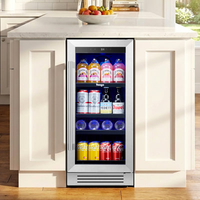 Yeego 15" Built-in Beverage Fridge 80 Cans Beer Drink Refrigerator Cooler | Fridge.com