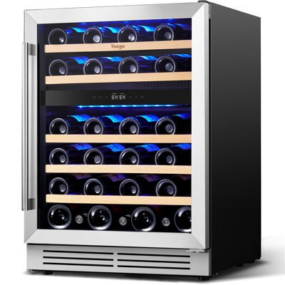 24'' 46 Bottle Dual Zone Wine Cooler Built-In Wine Refrigerator | Fridge.com