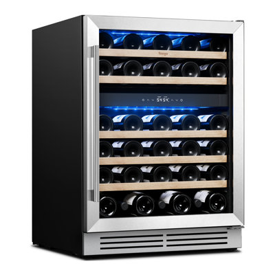 Yeego 23.4'' 52 Bottle Wine Refrigerator Dual Zone Freestanding/Built-In Cooler | Fridge.com