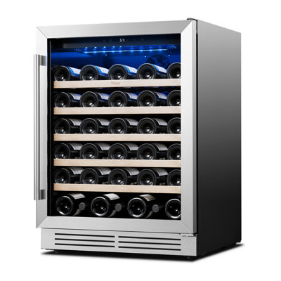 Yeego 23.4'' 52 Bottle Single Zone Wine Refrigerator Freestanding & Built-In Wine Cooler | Fridge.com