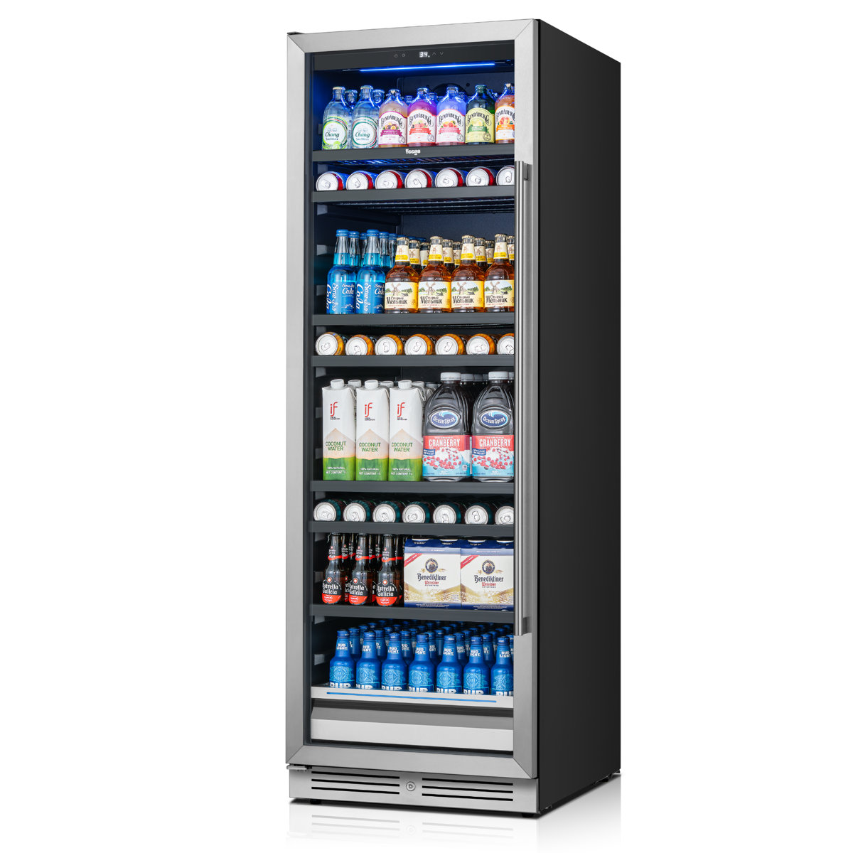 428L Built-in Beverage Refrigerators & Coolers with Left Swing Door, Stainless Steel Frame and Dual Glass Door | Fridge.com