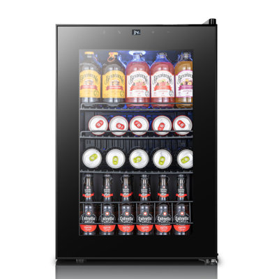 Yeego 77-Can 2.18 Cu. Ft. Beverage Refrigerator With Digital Temperature Control And Double Tempered Glass Door | Fridge.com