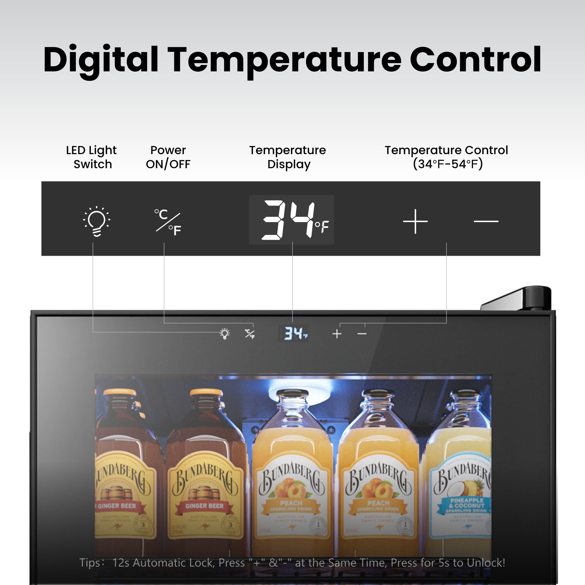 105-can Beverage Refrigerator, 3.1cu.ft Mini Fridge with Glass Door Freestanding Beverage Fridge with Adjustable Shelves for Soda Beer or Wine, Bevera — FIN-0017868 | Fridge.com