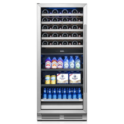 Yeego DualZone 23.4" 40 Bottles & 112 Cans Wine and Beverage Refrigerator, VariableFrequency Cooling, DoublePaned LowE ArgonFilled Glass Door, En | Fridge.com