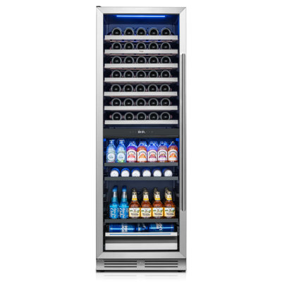 Yeego DualZone 23.4" 77 Bottles & 182 Cans Wine and Beverage Refrigerator, VariableFrequency Cooling, DoublePaned LowE ArgonFilled Glass Door, En | Fridge.com