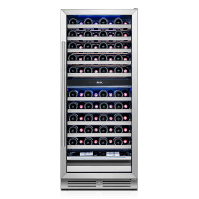 Yeego Dual Zone 23.4" 89 Bottle Wine Refrigerator Freestanding/Build-in Wine Cooler | Fridge.com