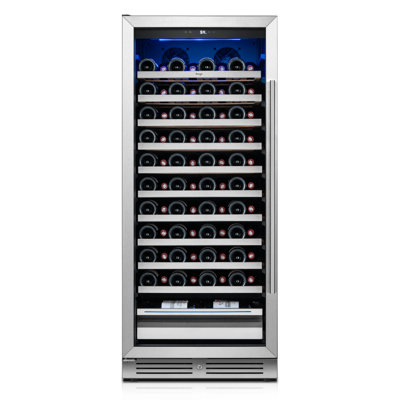 Yeego SingleZone 23.4" 89 Bottle Wine Refrigerator, VariableFrequency Cooling, DoublePaned LowE ArgonFilled Glass Door, Energy Star Certified, Fr | Fridge.com