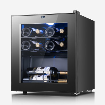 16.9'' W. 12 Bottle Single Zone Freestanding Wine Refrigerator Mini Wine Cooler | Fridge.com