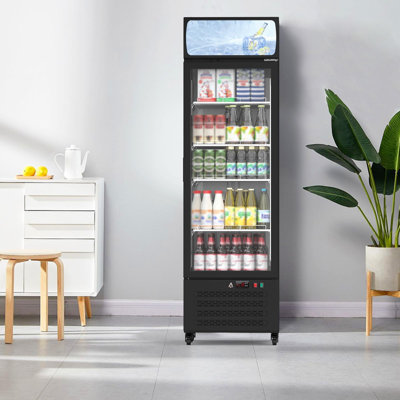 Single Door Beverage Display Cooler with LED Light Box, Electronic Temperature Control - 115V Commercial Merchandiser Refrigerator — FIN-0018601 | Fridge.com