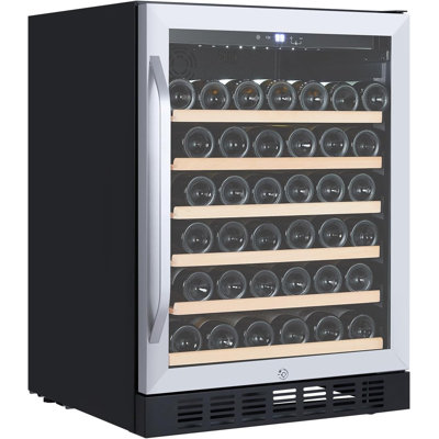24-Inch 46-Bottle Wine Cooler with Digital Touchscreen Freestanding or Built-In — Yiimo, model PHO_134VM3SU_15175_WZX