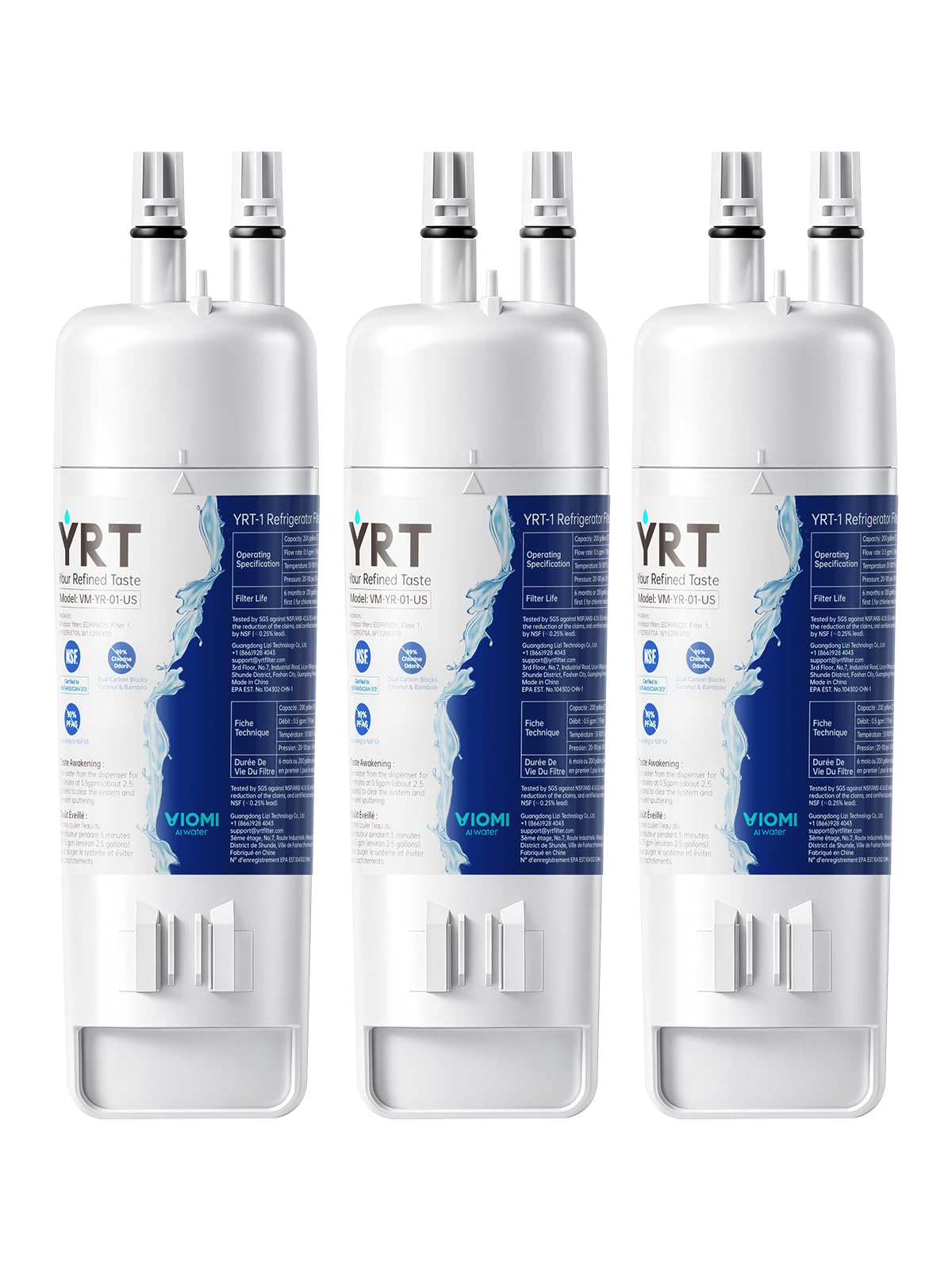 Yrt EDR1RXD1 Replacement For Everydrop Filter 1, W10295370A, WHR1RXD1, Kenmore 46-9081, 46-9930, Ice & Water Filter Replacement, Nsf/Ansi 372&53&42 Certified, Refrigerator Water Filter (Pack Of 3) | Fridge.com