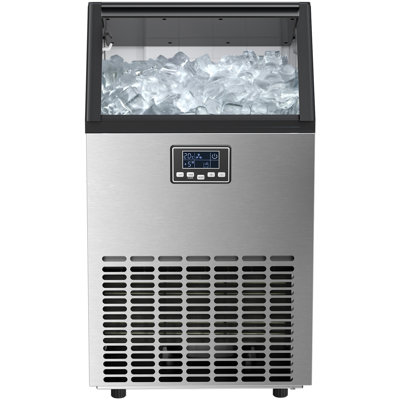 Commercial Crescent Ice Maker Machine - 120Lbs/24H Stainless Steel Ice Machine With 26.5Lbs Storage Capacity, Freestanding For Bars/Restaurants/Partie | Fridge.com
