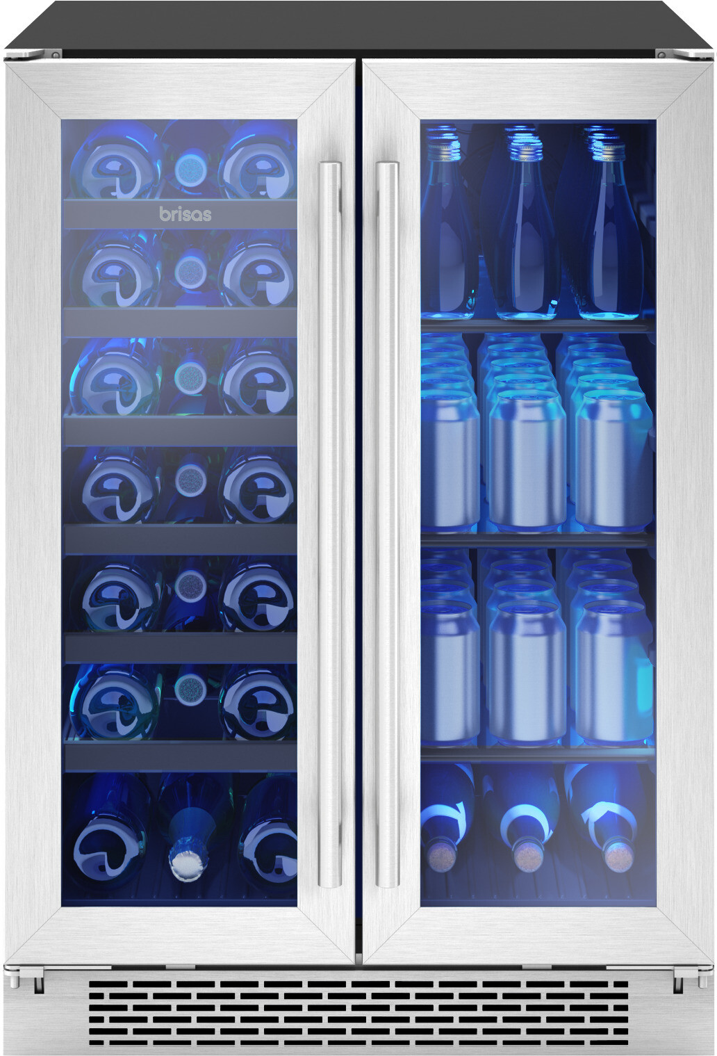 Brisas by Zephyr 24" 21-Bottle and 64-Can Dual Zone Wine and Beverage Cooler | Fridge.com