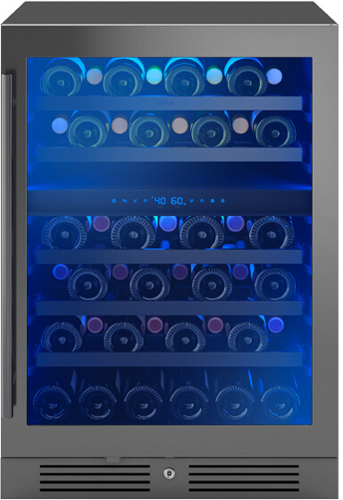 Zephyr Presrv 24" 45-Bottle Dual Zone Wine Cooler in Black Stainless Steel | Fridge.com