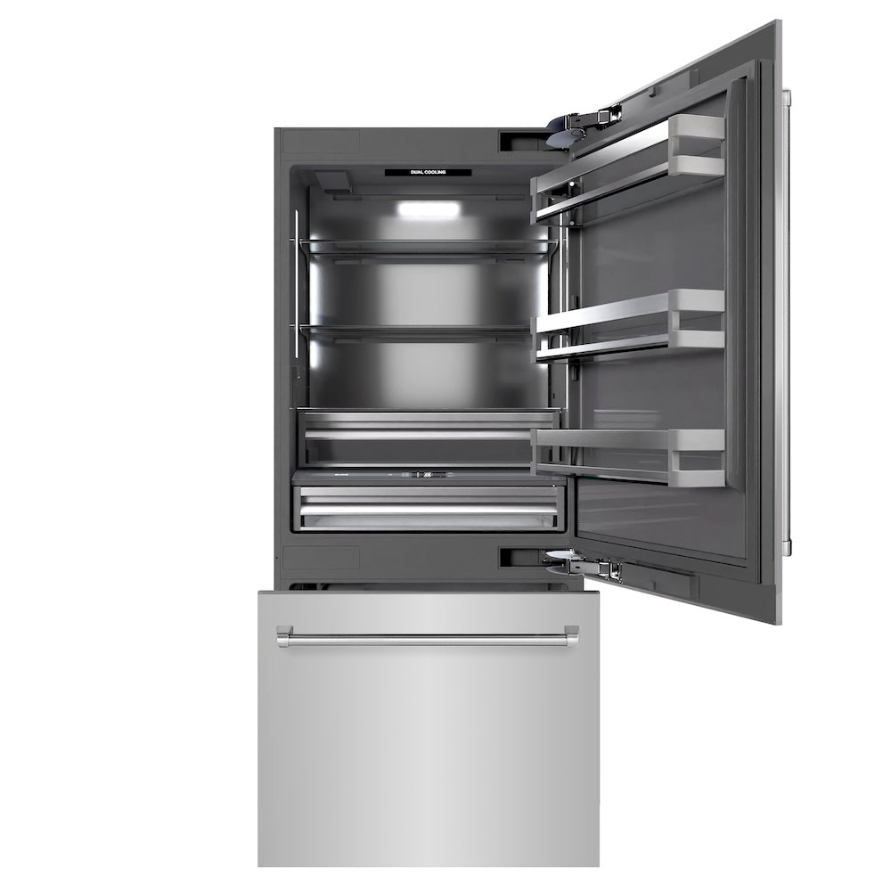 ZLINE 36 Inch 36" Built In Counter Depth Bottom Freezer Refrigerator GRBIT30436 | Fridge.com