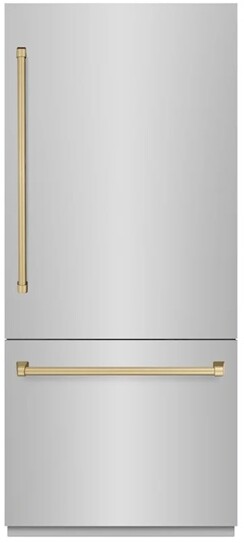 ZLINE 36 Inch autograph 36" Built In Counter Depth Bottom Freezer Refrigerator GRBITZ30436CB | Fridge.com