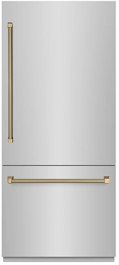 ZLINE 36 Inch autograph 36" Built In Counter Depth Bottom Freezer Refrigerator GRBITZ30436KCB | Fridge.com