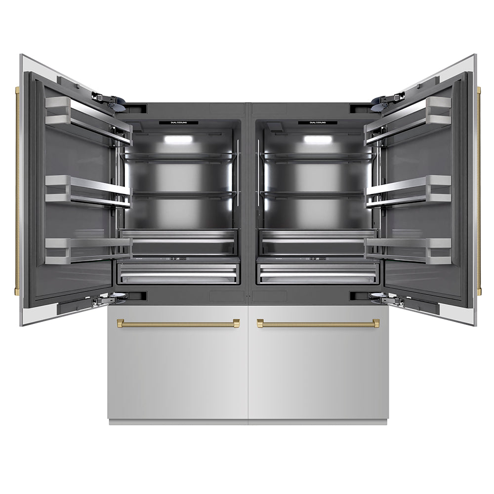 ZLINE 72 Inch Autograph 72" Built In Counter Depth French Door Refrigerator GRBITZ30472KCB - View 2 | Fridge.com