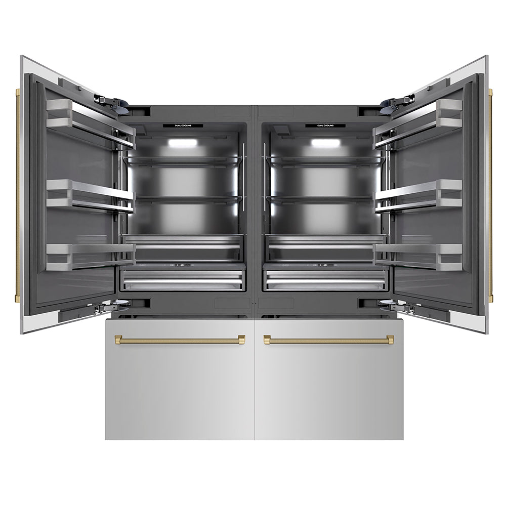 ZLINE 72 Inch Autograph 72" Built In Counter Depth French Door Refrigerator GRBITZ30472KCB - View 5 | Fridge.com