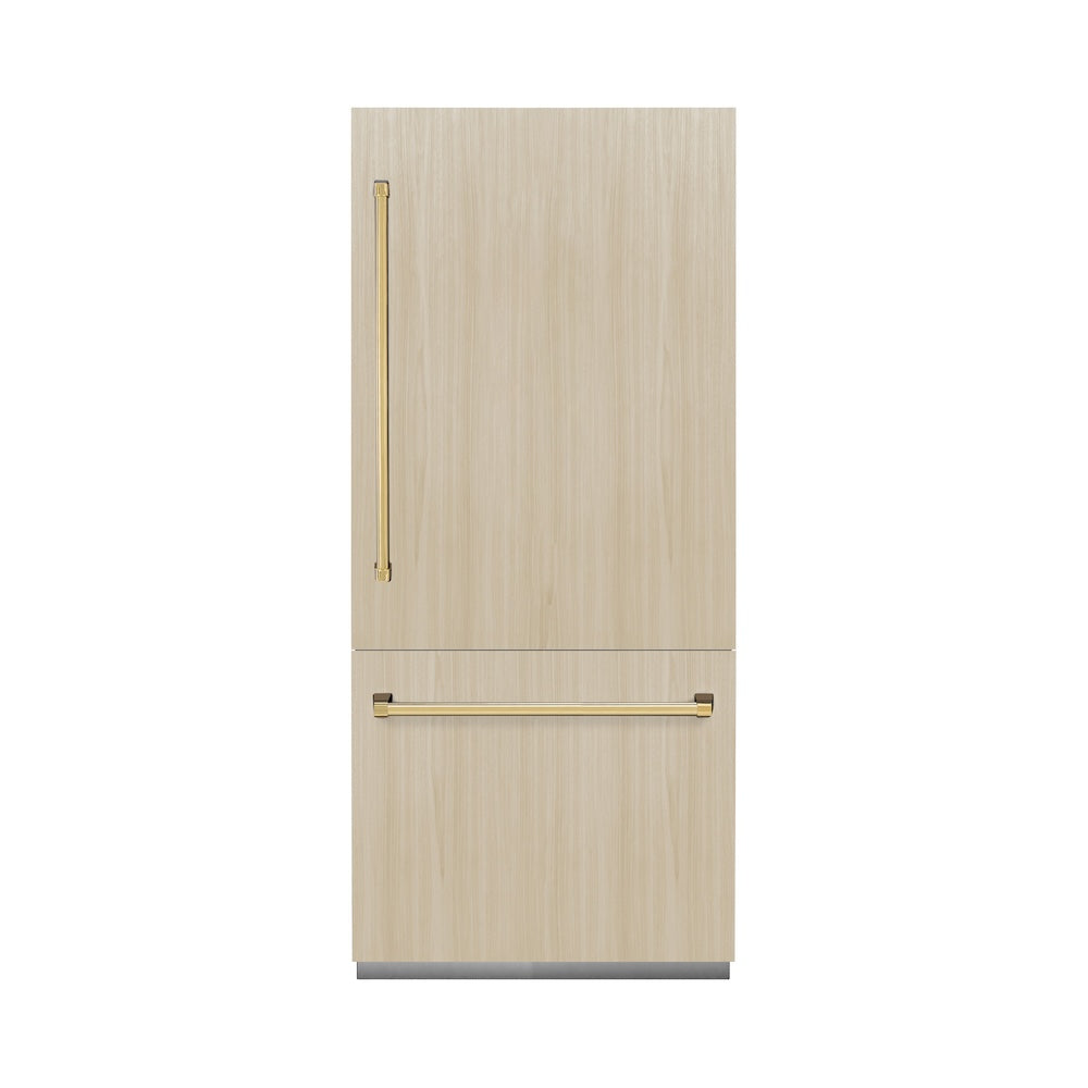 ZLINE 36 Inch Autograph 36" Built In Counter Depth Bottom Freezer Refrigerator GRBITZ36G - View 5 | Fridge.com