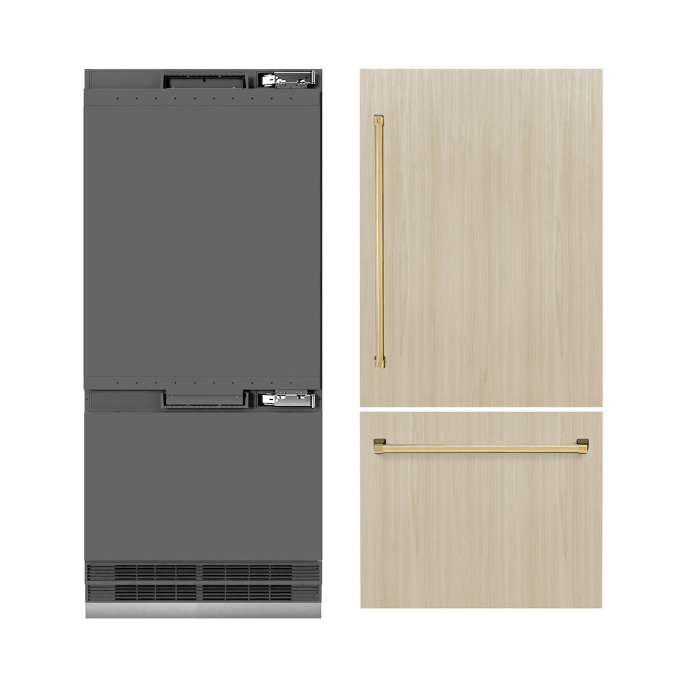 ZLINE 36 Inch Autograph 36" Built In Counter Depth Bottom Freezer Refrigerator GRBITZ36G - View 6 | Fridge.com