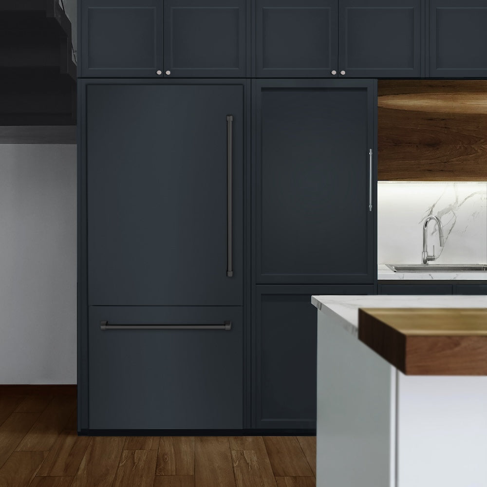 ZLINE 36 Inch Autograph 36" Built In Counter Depth Bottom Freezer Refrigerator GRBITZ36MB - View 4 | Fridge.com