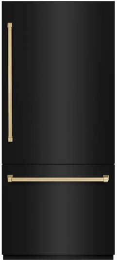 ZLINE 36 Inch autograph 36" Built In Counter Depth Bottom Freezer Refrigerator GRBITZBS36CB | Fridge.com