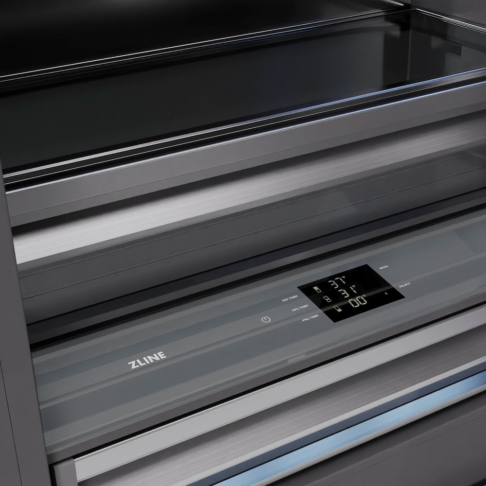 ZLINE 36 Inch Autograph 36" Built In Counter Depth Bottom Freezer Refrigerator GRBITZBS36CB - View 5 | Fridge.com