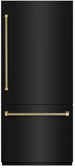 ZLINE 36 Inch autograph 36" Built In Counter Depth Bottom Freezer Refrigerator GRBITZBS36KCB | Fridge.com