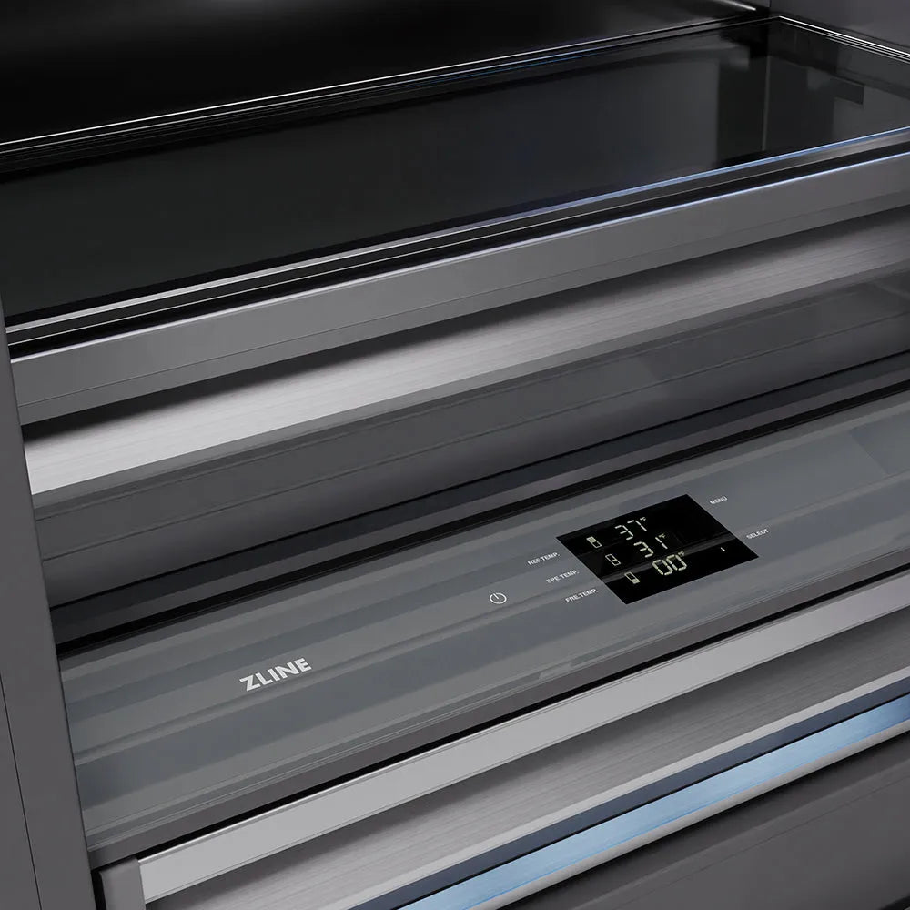 ZLINE 36 Inch Autograph 36" Built In Counter Depth Bottom Freezer Refrigerator GRBITZBS36KG - View 5 | Fridge.com