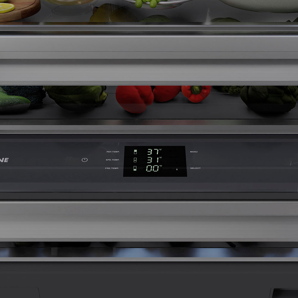 ZLINE 36 Inch Autograph 36" Built In Counter Depth Bottom Freezer Refrigerator GRBITZBS36KG - View 6 | Fridge.com