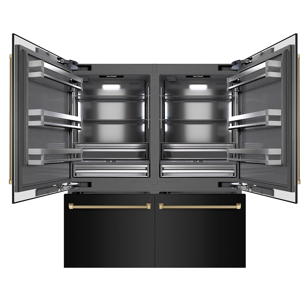 ZLINE 72 Inch Autograph 72" Built In Counter Depth French Door Refrigerator GRBITZBS72KCB - View 2 | Fridge.com